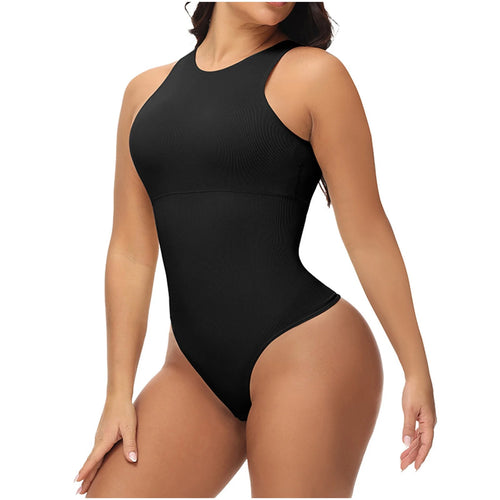 Womens Shapewear Bodysuit, Crew Neck High Compression Seamless Tight Fit Tummy Control Comfortable Jumpsuit Black XL